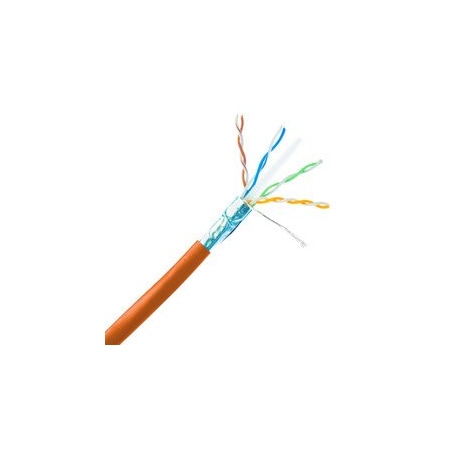 Cable Wholesale Plenum Shielded Cat6a Orange Copper Ethernet Cable, 10 Gigabit Solid, CMP, POE Compliant,  14X6-531NH